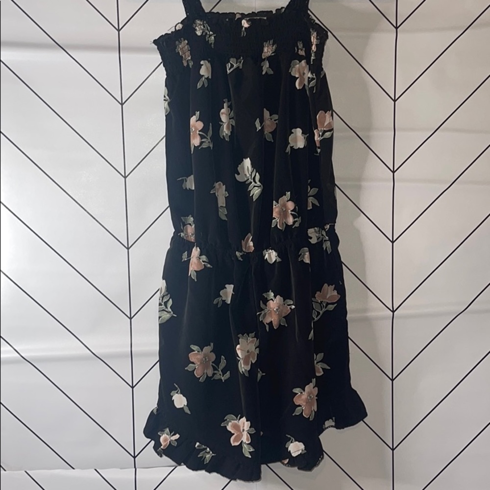 Black with flower romper.